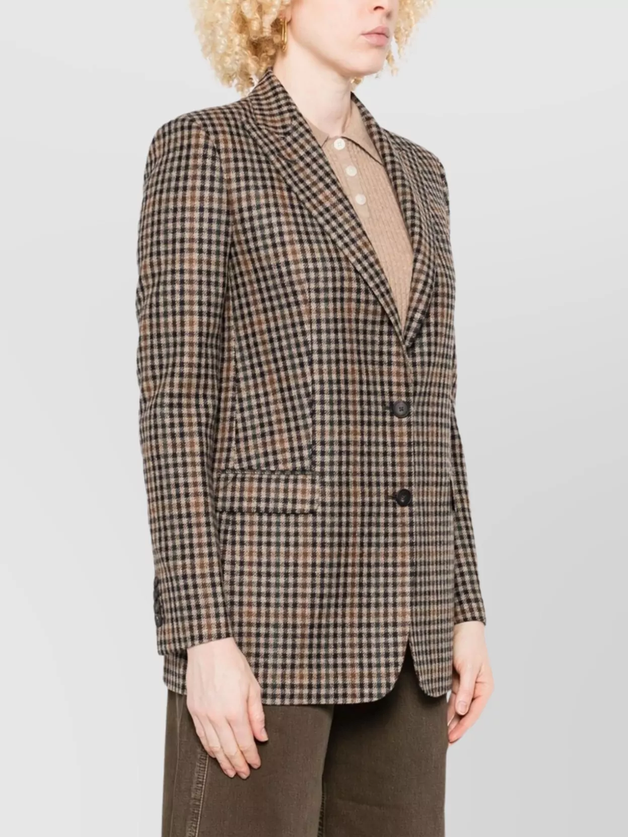 Tagliatore Checked Pattern Wool Jacket Front Pockets In Multi