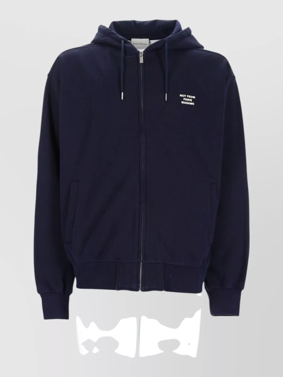 Drôle De Monsieur cotton zip-up hooded jacket
