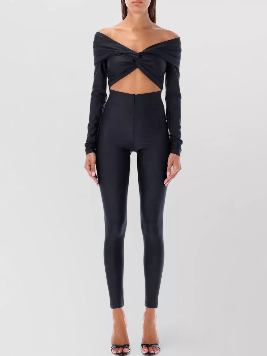 The Andamane Off-Shoulder Knot Cutout Long-Sleeve Jumpsuit