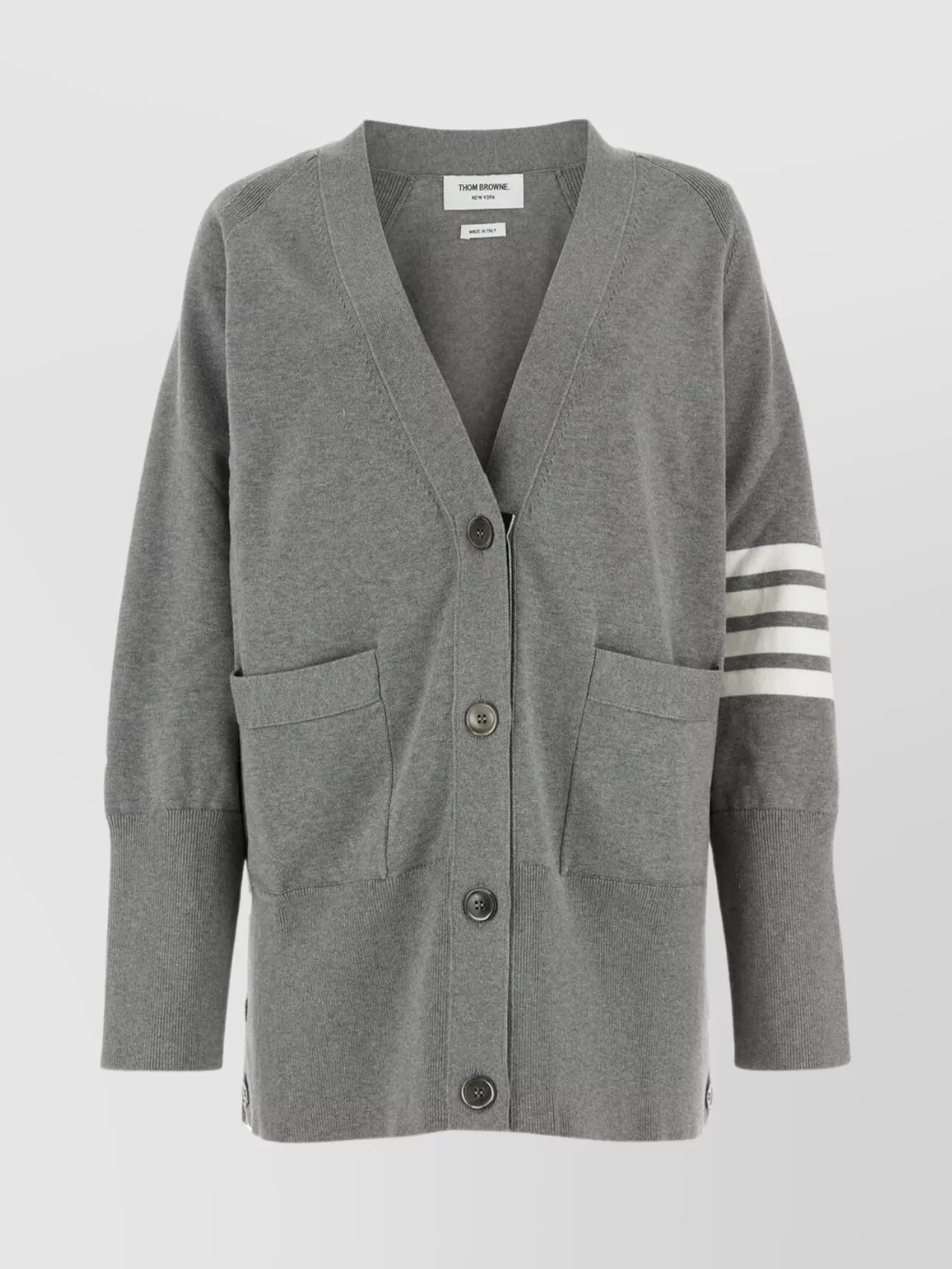 Shop Thom Browne Generous Knit V-neck Cardigan In Green