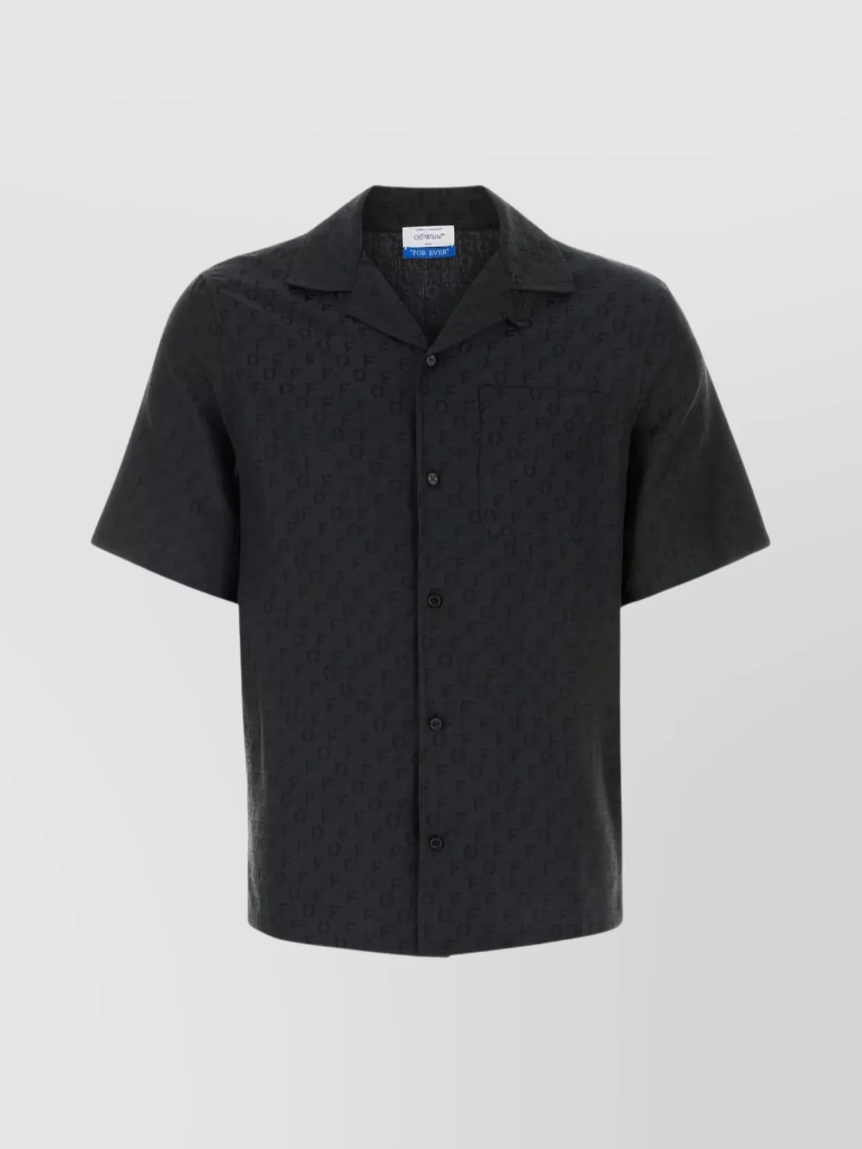 Shop Off-white Hemline Slits Cotton Blend Shirt In Black