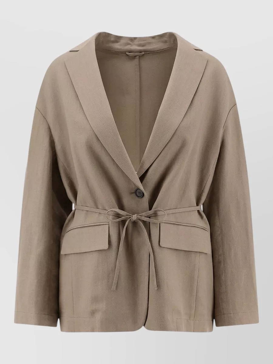 Brunello Cucinelli viscose and linen single-breasted blazer