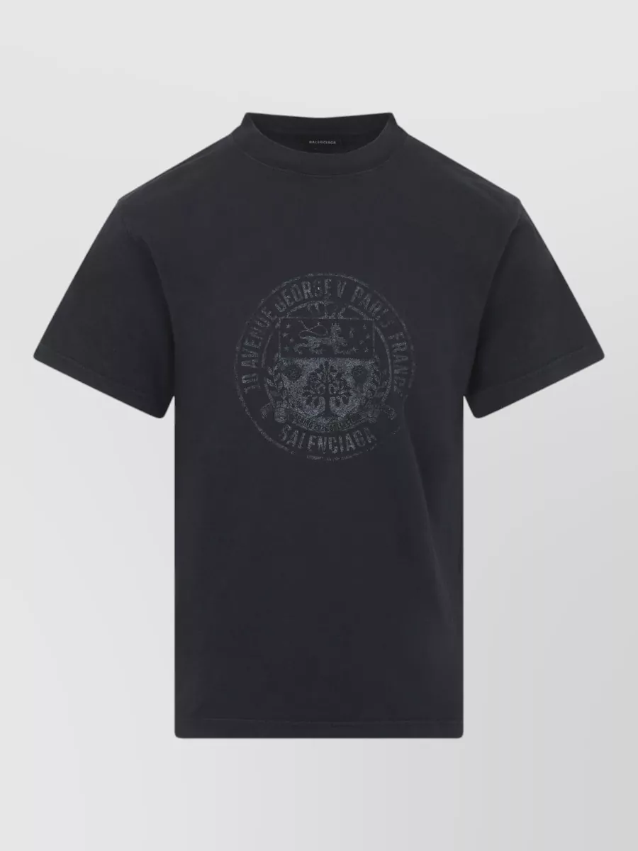 Balenciaga Graphic Logo Crew Neck Short Sleeve T-Shirt