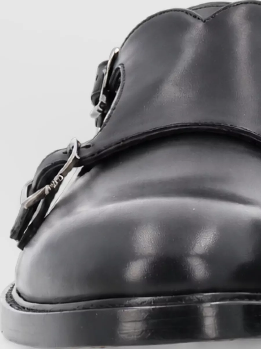 Ferragamo leather monk shoes