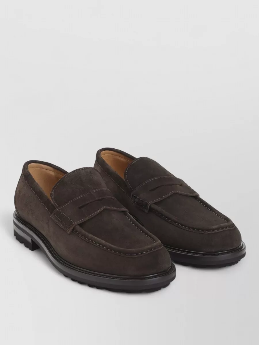 Kiton leather penny loafers