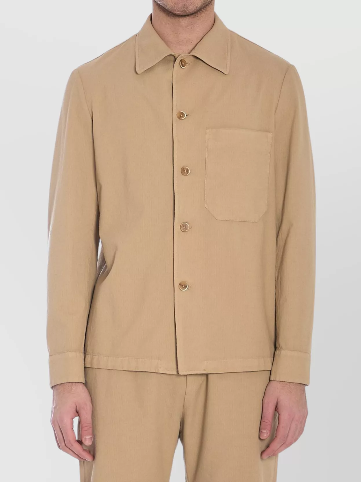 Barena Overshirt Cotton Crinkled Diagonal Weave