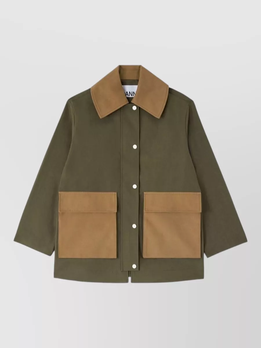 Ganni organic cotton oversized jacket