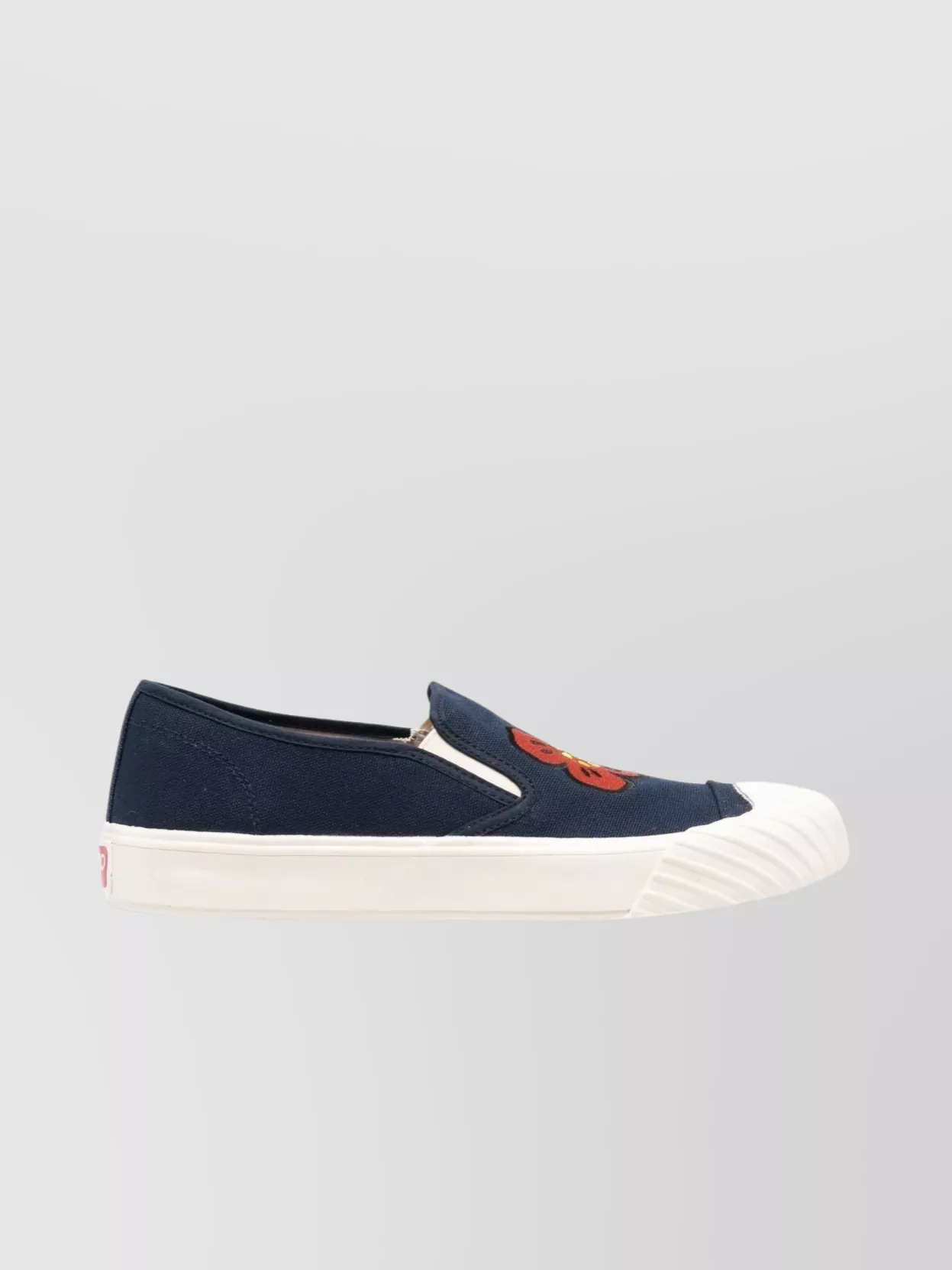 Shop Kenzo Slip-on Sneakers With Round Toe And Flat Sole In Blue