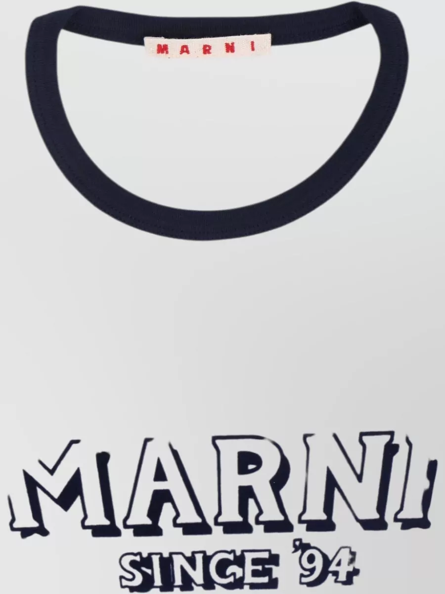 Marni Crew Neck T Shirt Contrast Trim Design