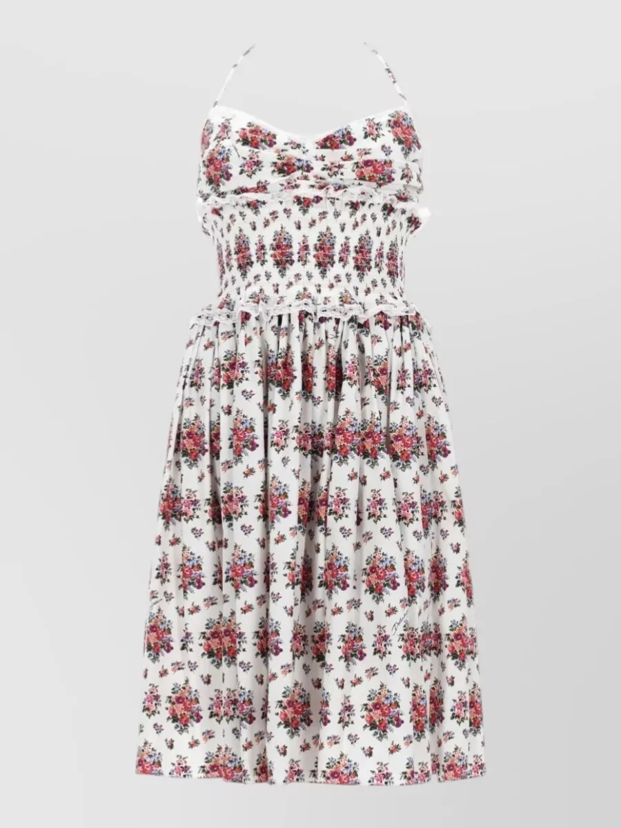 Dolce&Gabbana floral print pleated midi dress