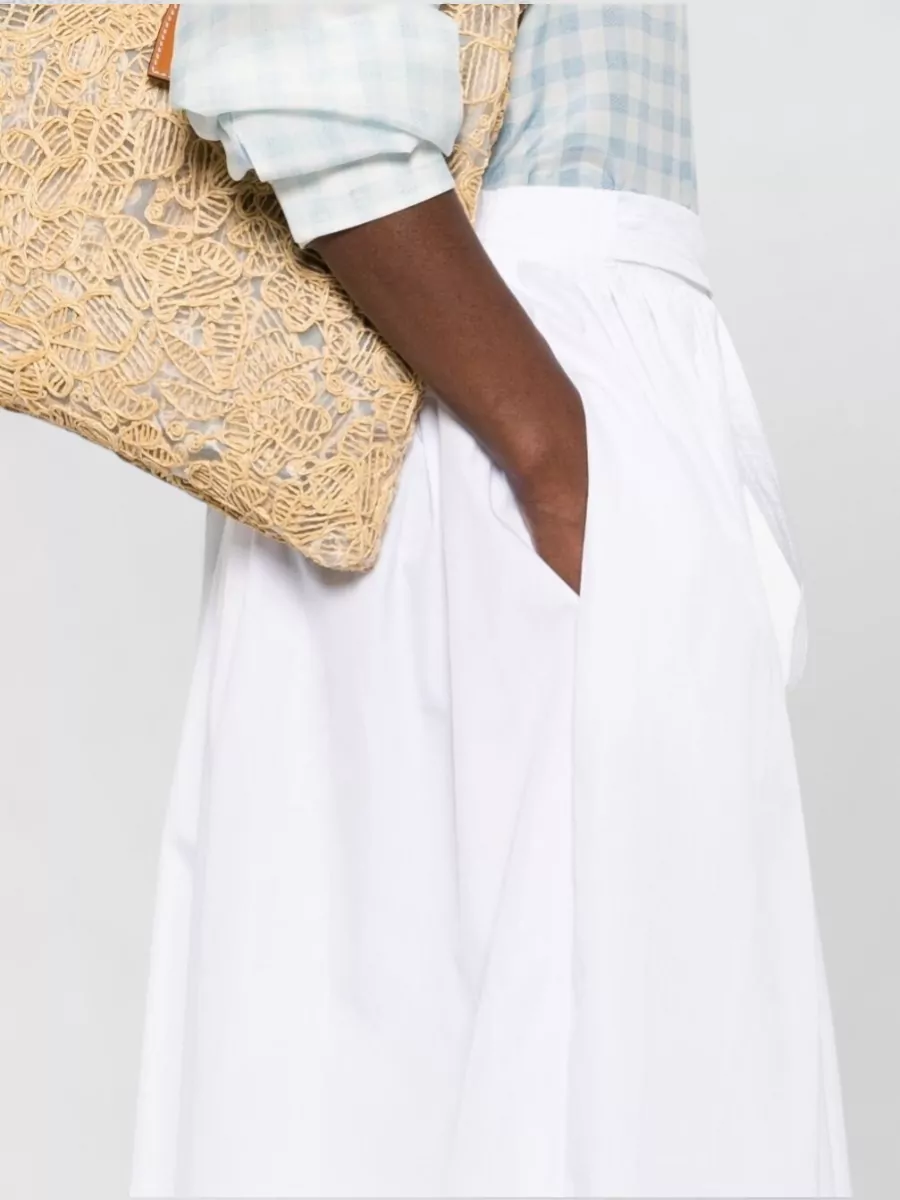 Ermanno Scervino Cotton Skirt High Waist Midi Length