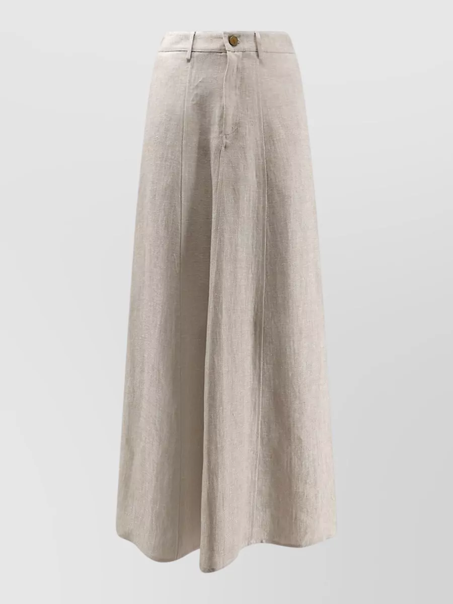 Alysi linen flared a-line skirt