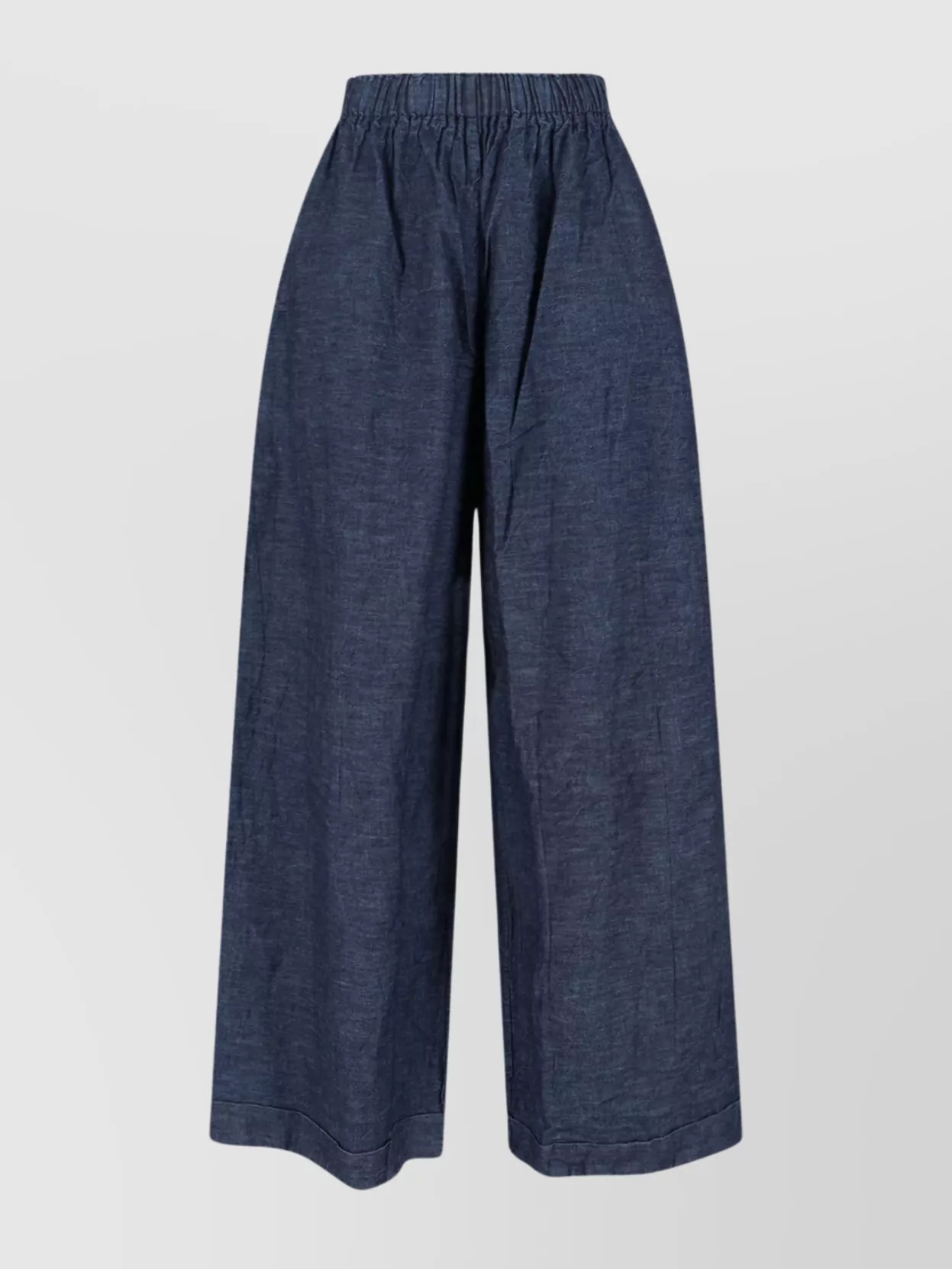 Daniela Gregis Wide Leg Trousers Elastic Waistband In Blue