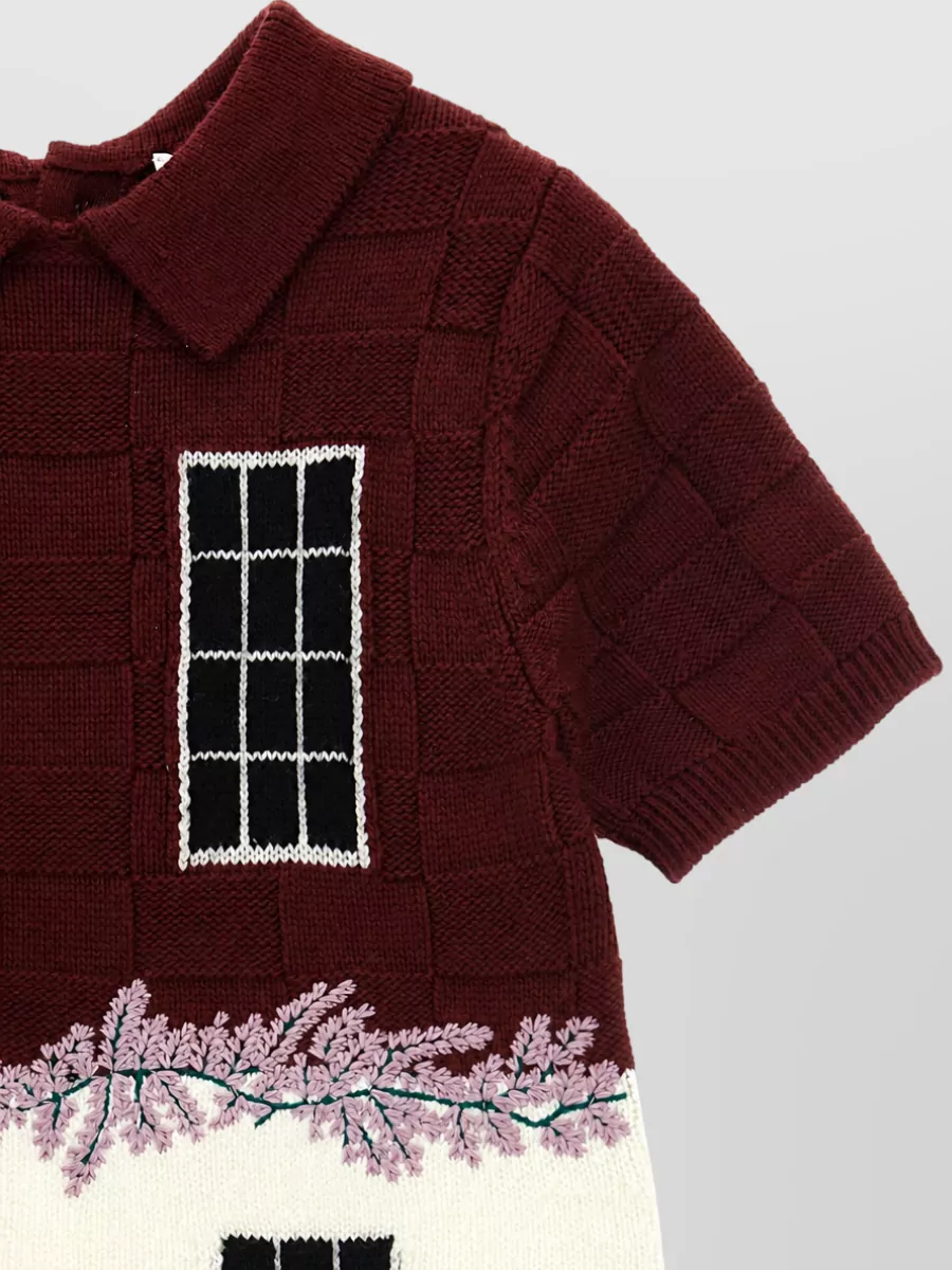 Burberry Cashmere Wool Short-Sleeve Polo Knitted Dress