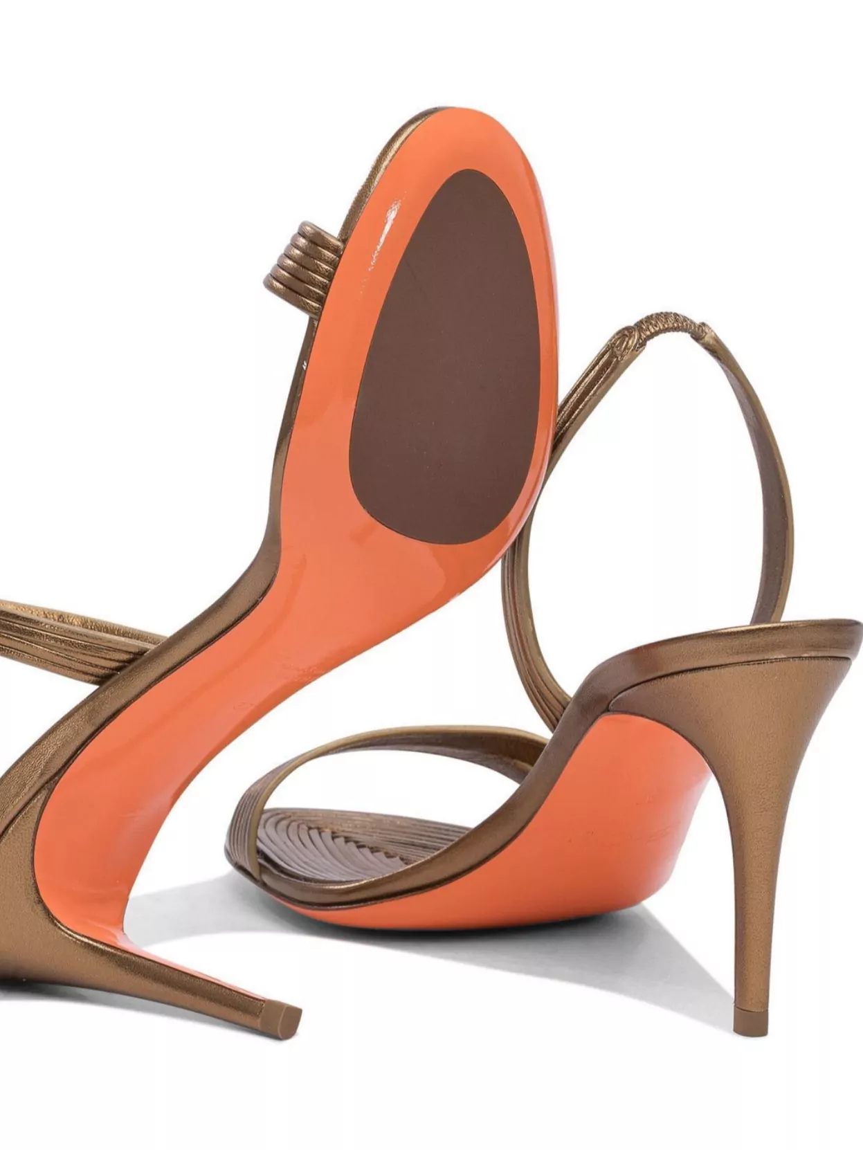 Santoni Shiny Sandals With Open Toe And Textured Sole In