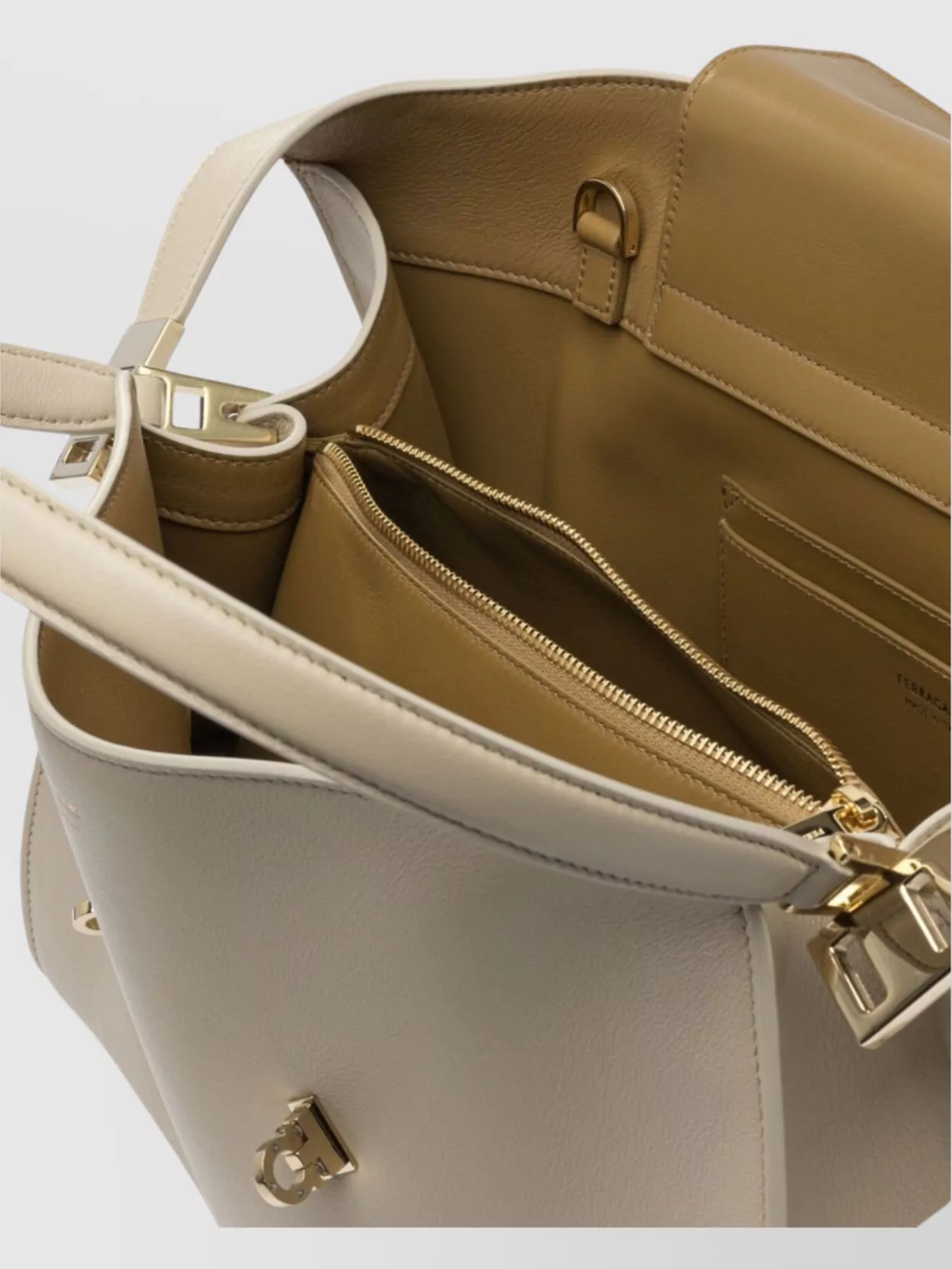 Ferragamo Structured Top Handle Shoulder Strap Bag