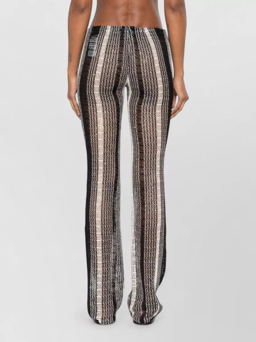 Missoni Striped Open-Knit Sequin-Embellished Trousers