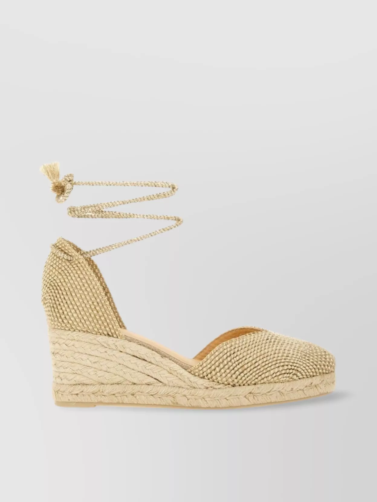 Castaã±er Woven Texture Ankle Wrap Espadrille
