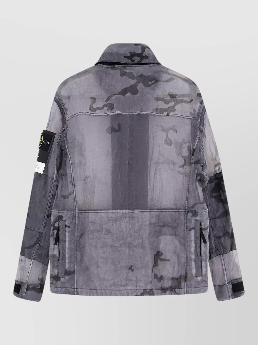 Stone Island Printed Single-Breasted Coat