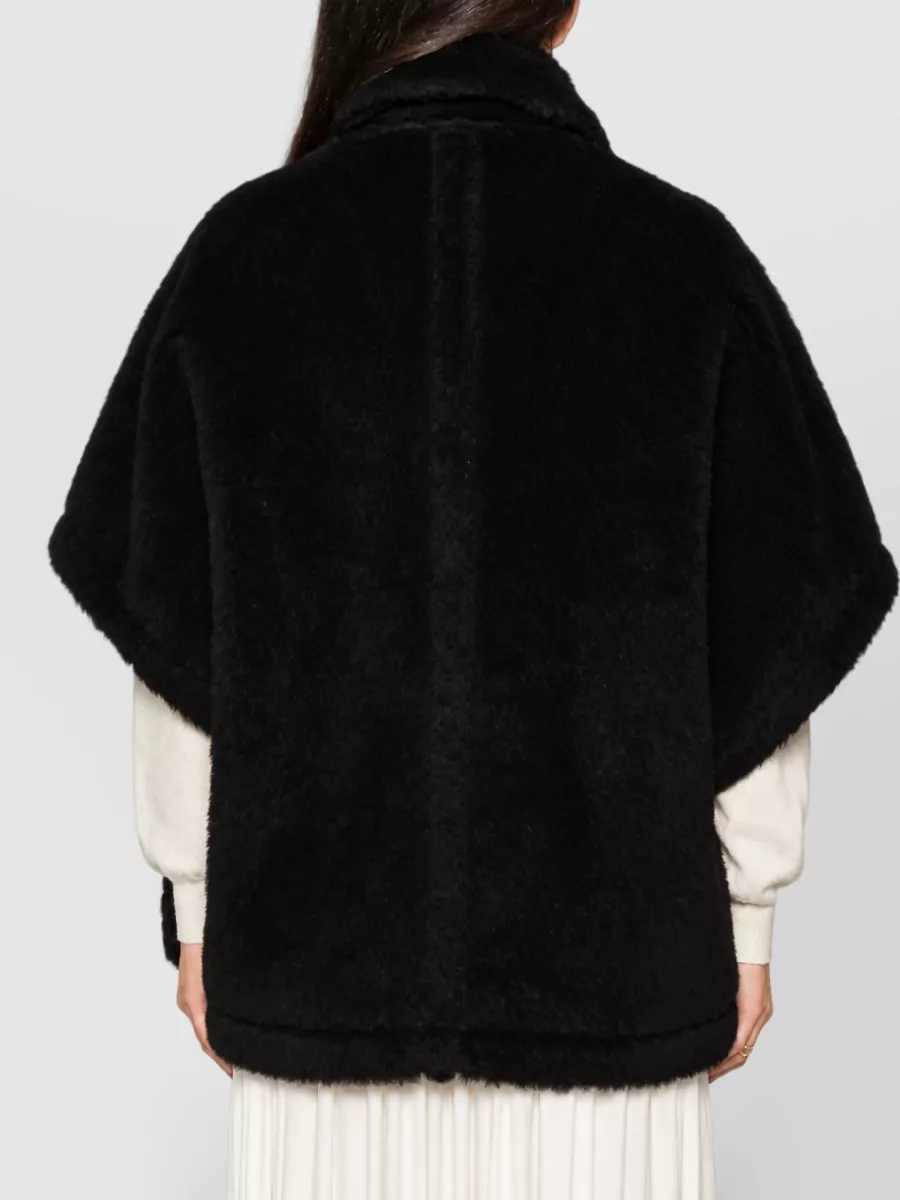 Max Mara Alpaca Wool Silk High-Neck Short-Sleeve Coat