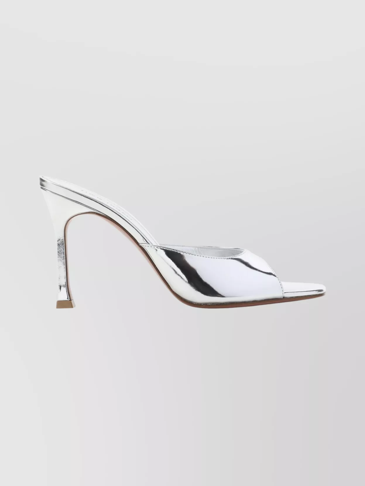 Amina Muaddi Alexa Open Toe Square Sandals In Silver