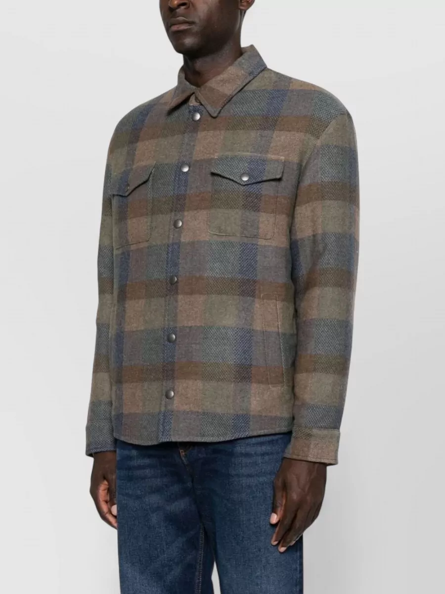 Etro Wool Cashmere Checked Shirt Jacket