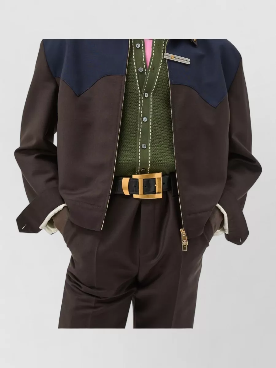 Versace Two-Tone Wool Mohair Blazer