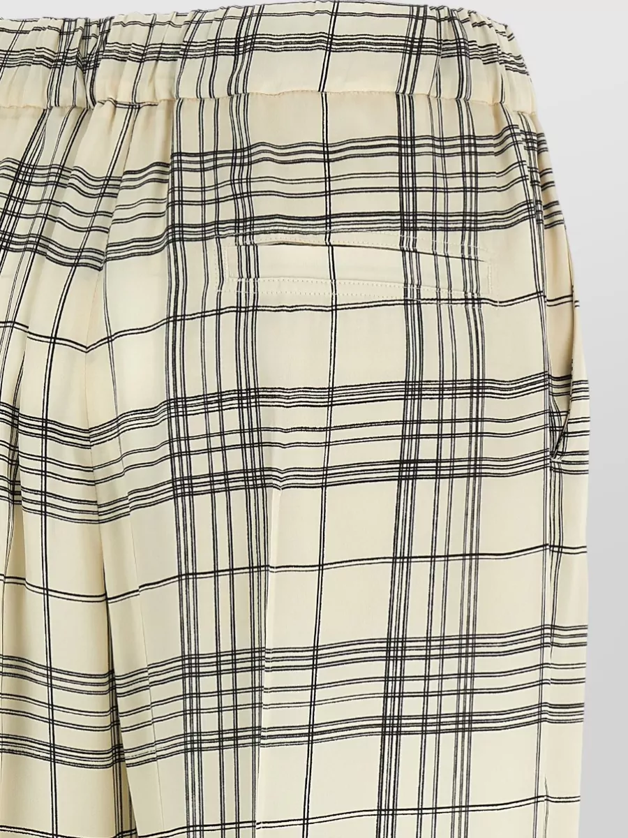 Jil Sander Viscose Trousers Checked Pattern Wide Leg