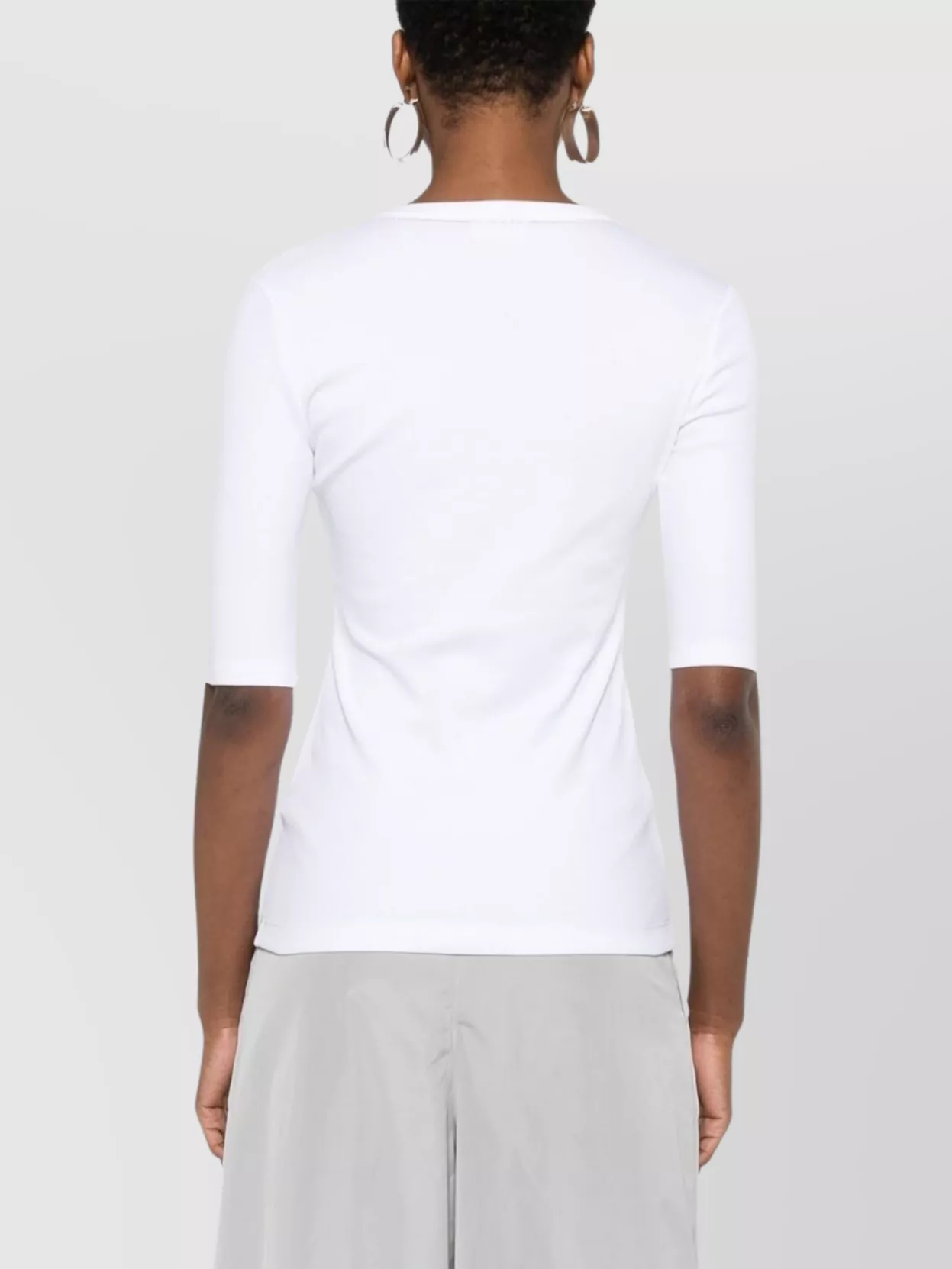 Fabiana Filippi Scoop Neck Stretch Cotton T-Shirt