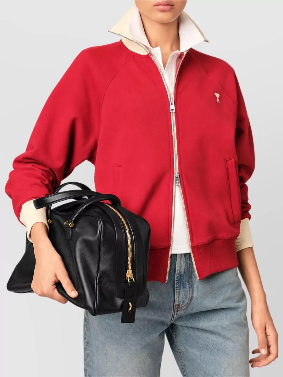 Ami Paris Leather Travel Bag