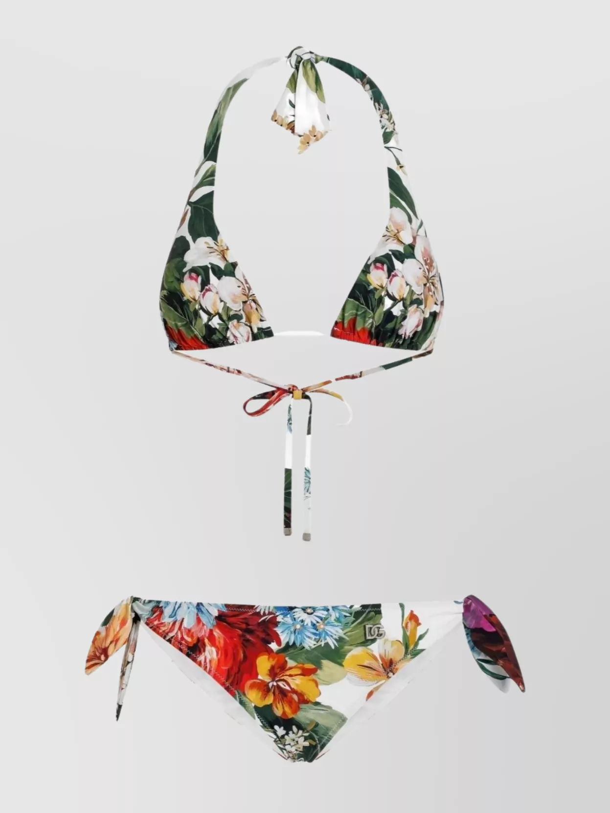 Dolce & Gabbana Flower-print Padded Triangle Bikini