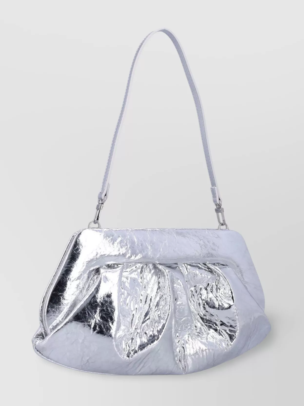 Themoirè Metallic Textured Shoulder Strap Clutch Bag