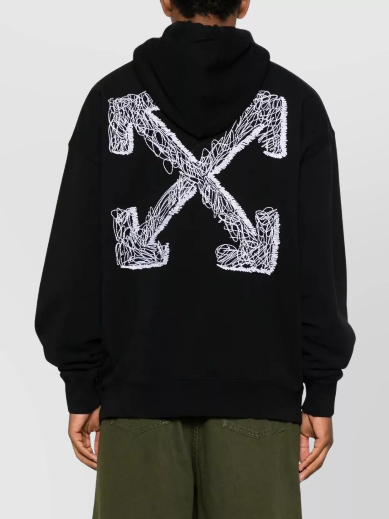 Off-White Logo Embroidered Hoodie Drawstring Style