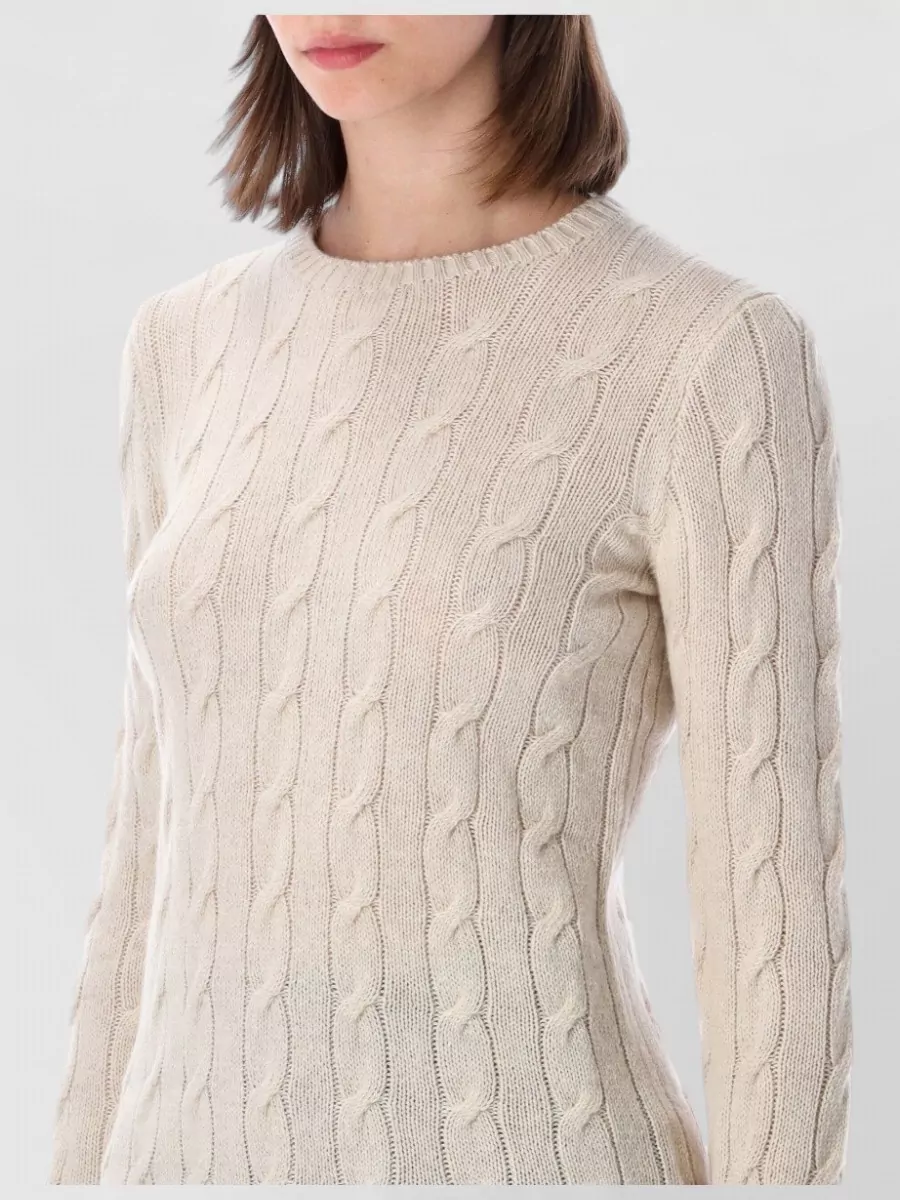 Ralph Lauren Cashmere Cable-Knit Slim-Fit Crewneck Sweater