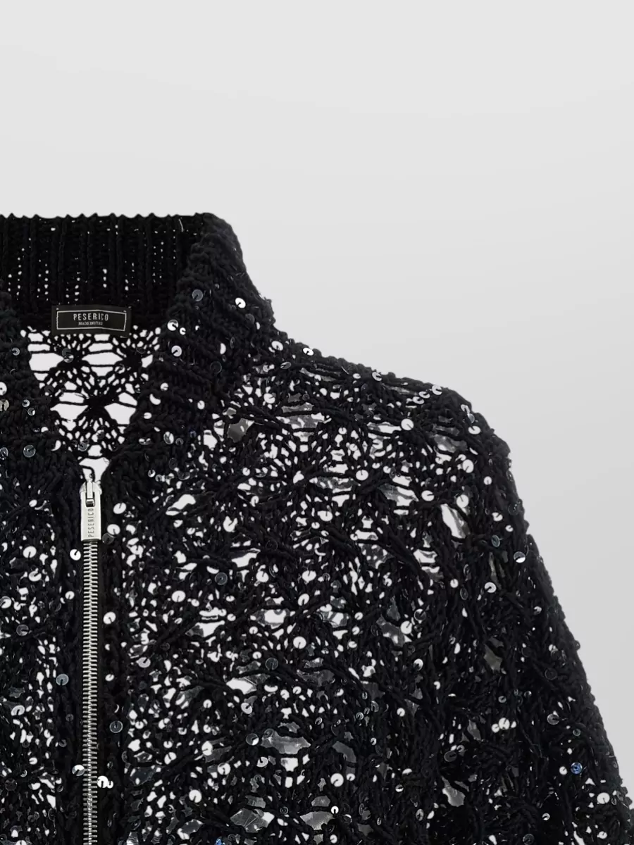 Peserico Sequinned Mesh Cardigan