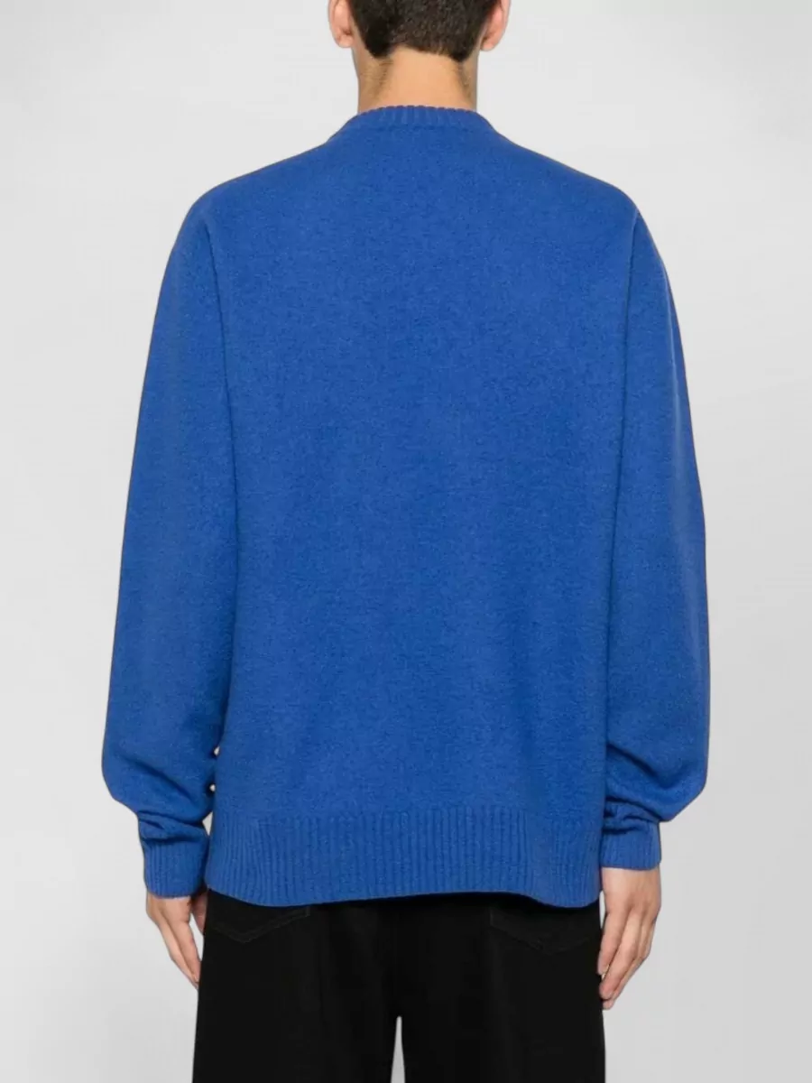 Jil Sander Wool Ribbed Turtleneck Long-Sleeve Sweater