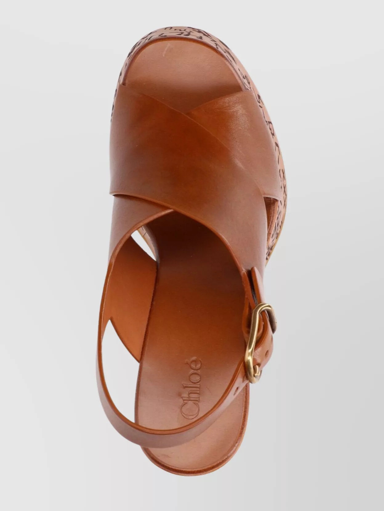 Shop Chloé Strappy Cross Platform Wedge Sandals