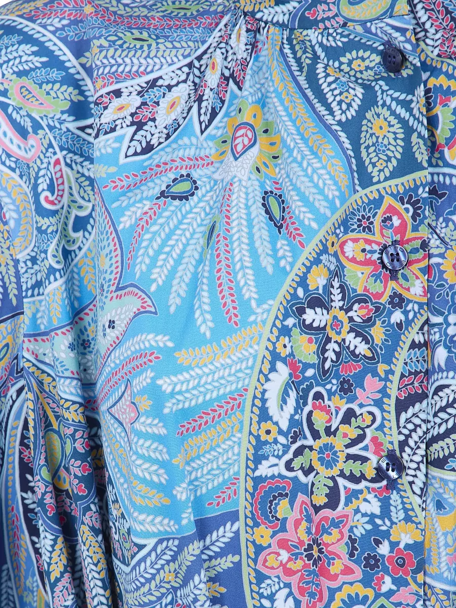 Etro Paisley-Print Cotton Maxi Shirt Dress