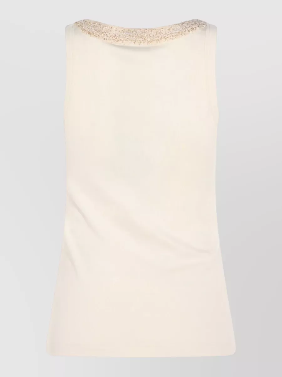 Fabiana Filippi Sleeveless Top Embellished Neckline Detail