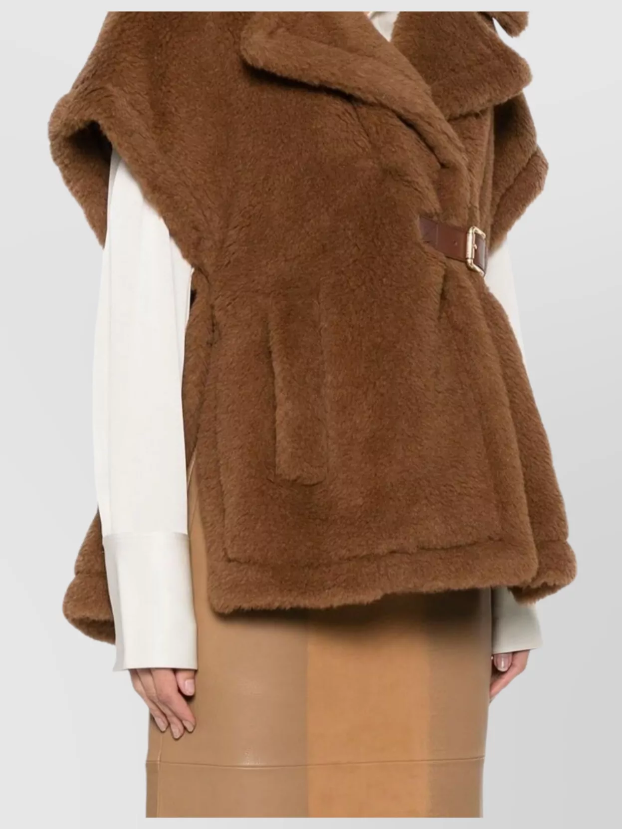 Max Mara Lanos 04 Alpava And Cashmere Cape With Belt