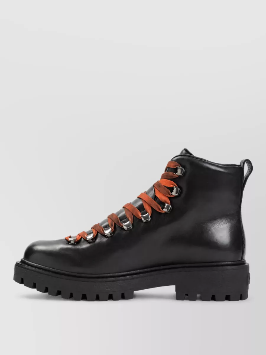 Prada Leather Lace-Up Ankle Boots