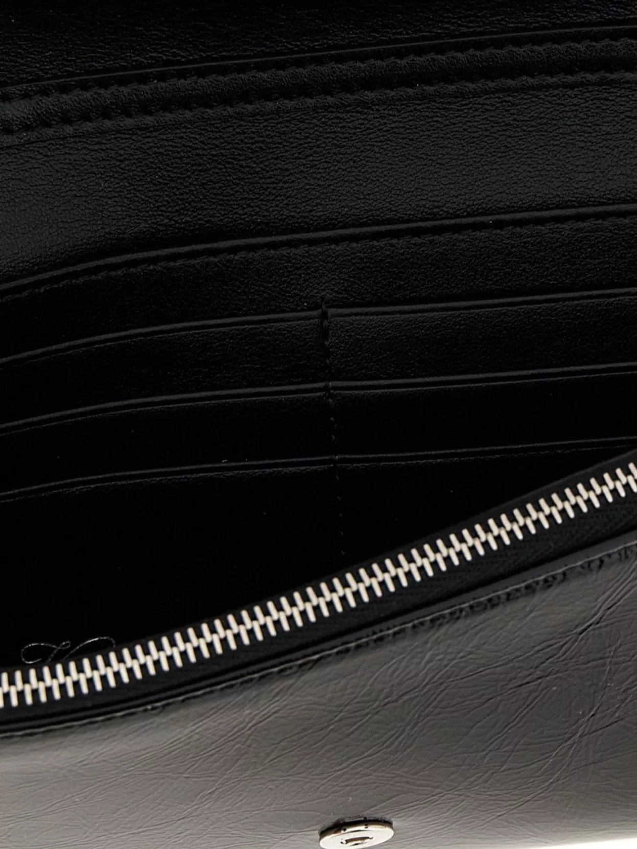 Roger Vivier Chain Strap Metallic Buckle Textured Finish Wallet