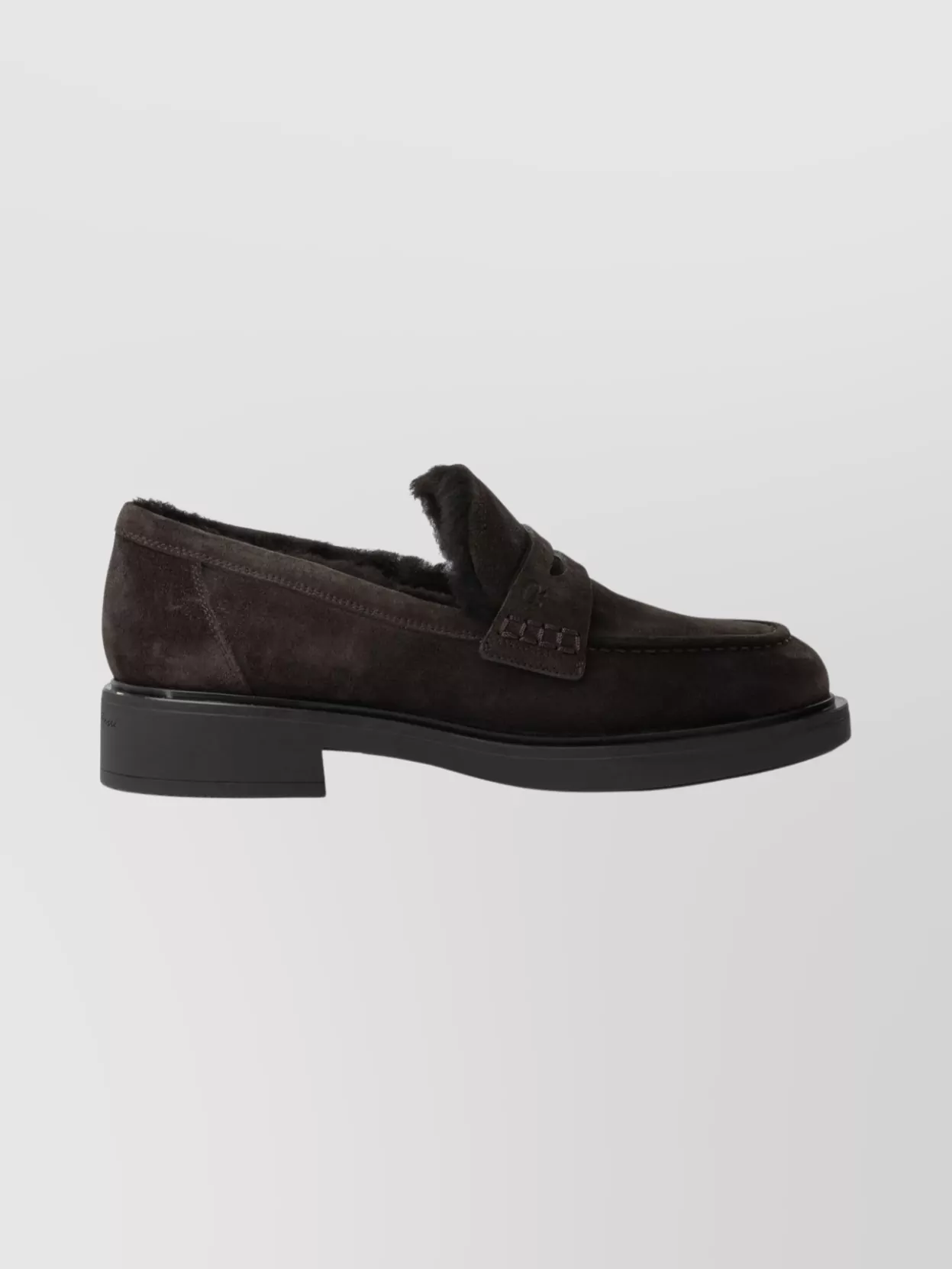 Gianvito Rossi Suede Loafers With Rubber Sole And Stitching