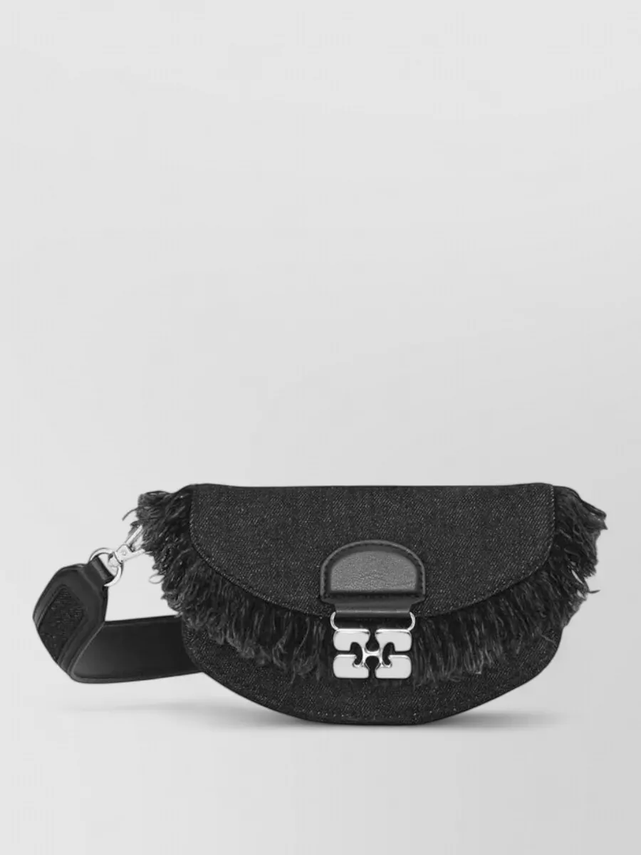 Ganni Chain Shoulder Wallet Bag Adjustable Strap Fringe