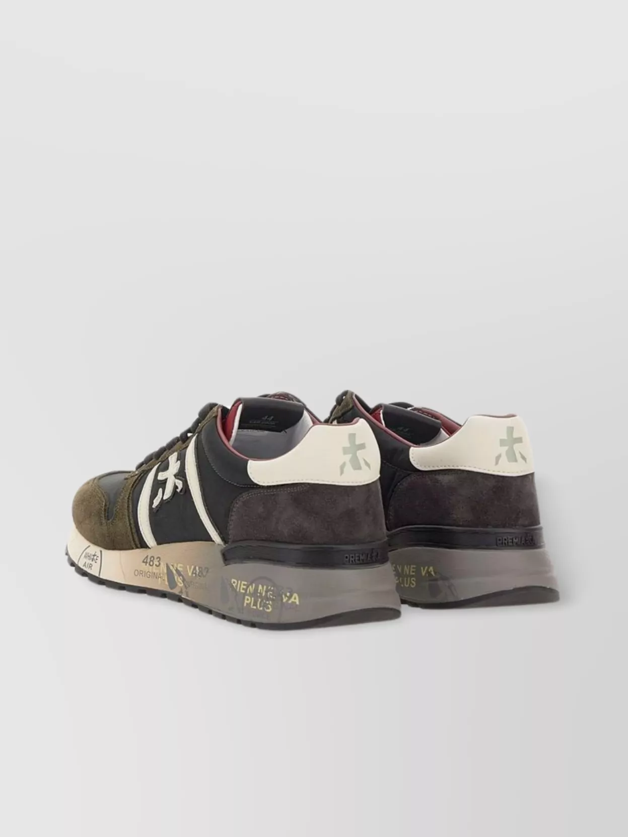 Premiata Leather And Nylon Sneakers With Rubber Sole