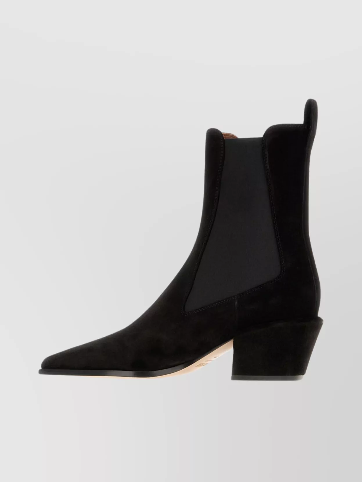 Paris Texas Ankle Boots In Black Calf Suede Leather In Black