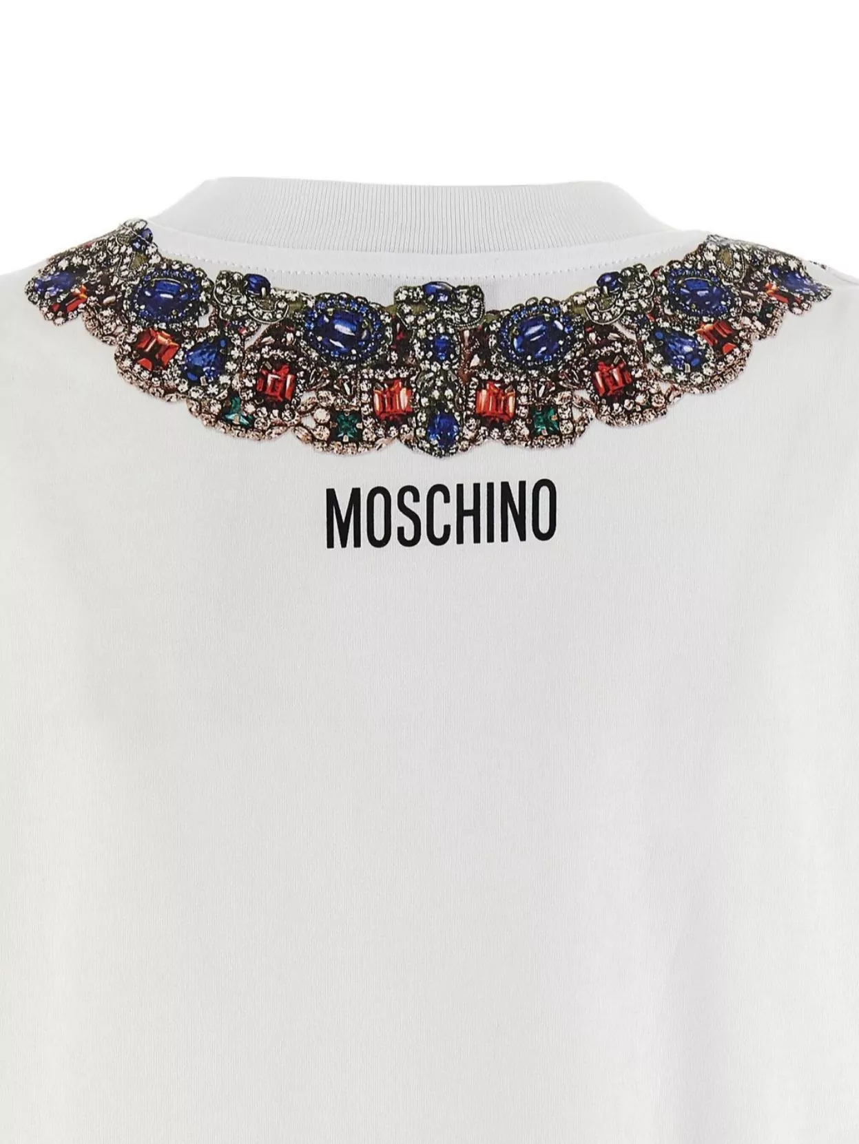 Moschino Embellished Neckline Short Sleeves Top