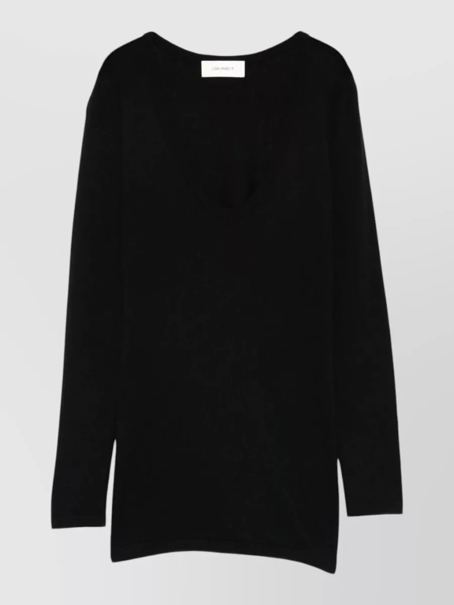 Lisa Yang Cotton cashmere scoop neck long-sleeve sweater