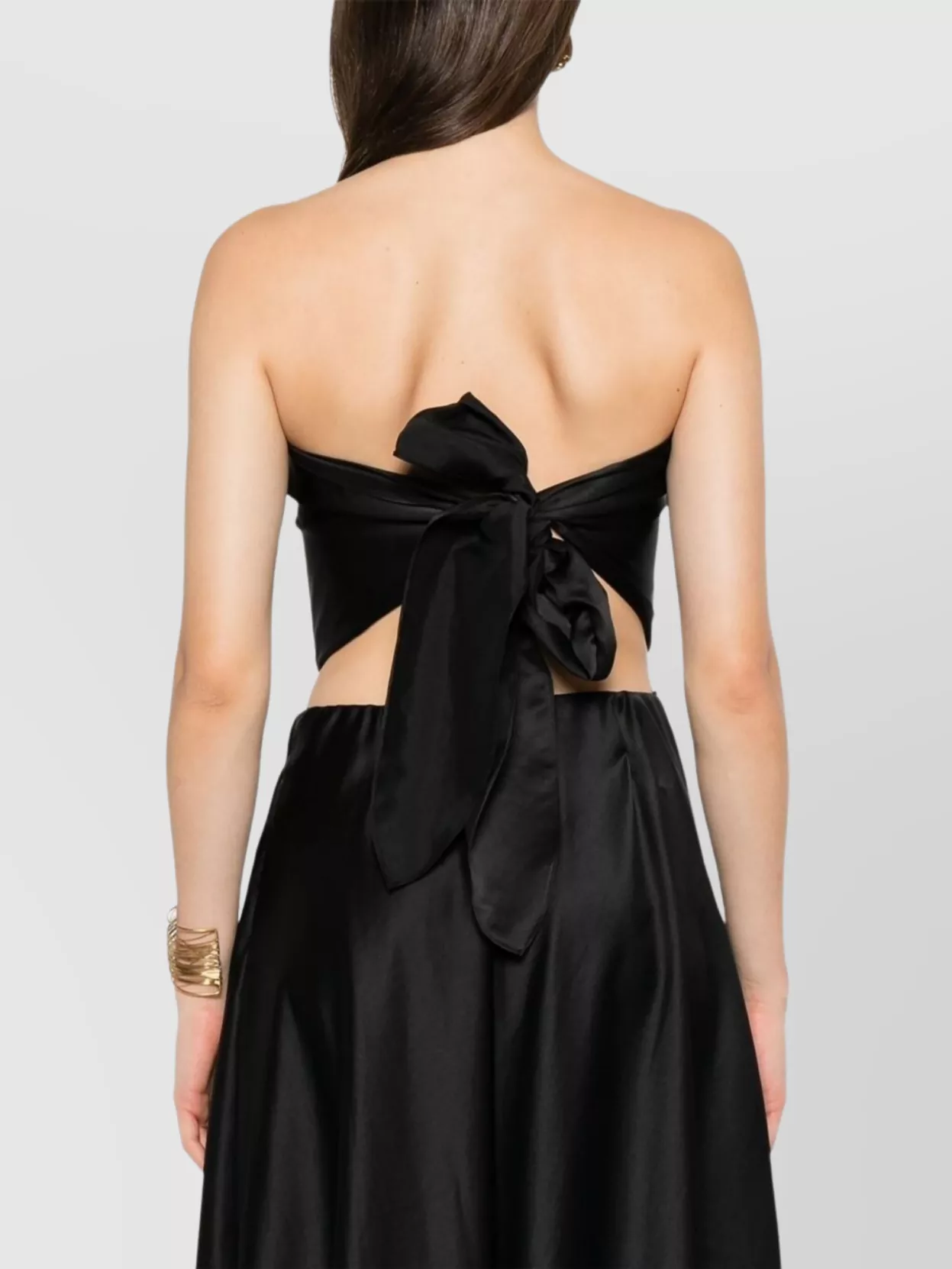 Forte Forte Strapless Satin Bandeau Top With Draped Detail