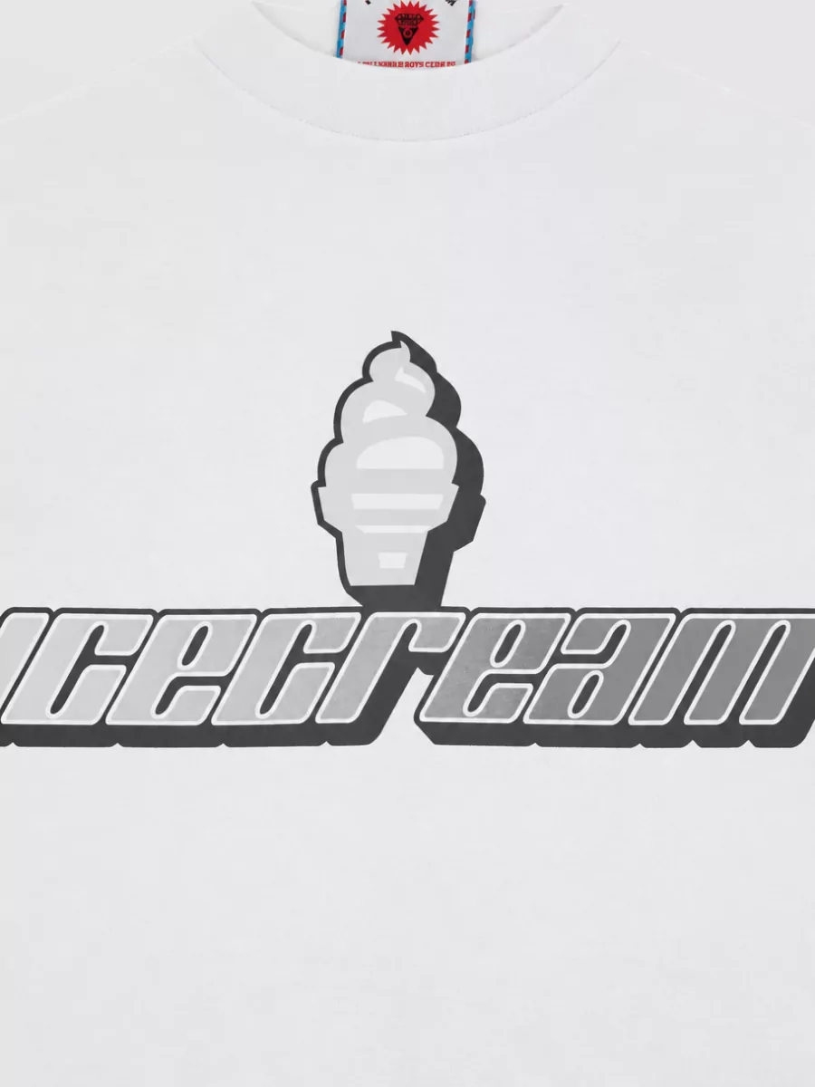 Icecream Logo Print Cotton Jersey Crew Neck T-Shirt